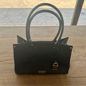 GUESS Black Satchel with Gold Hardware